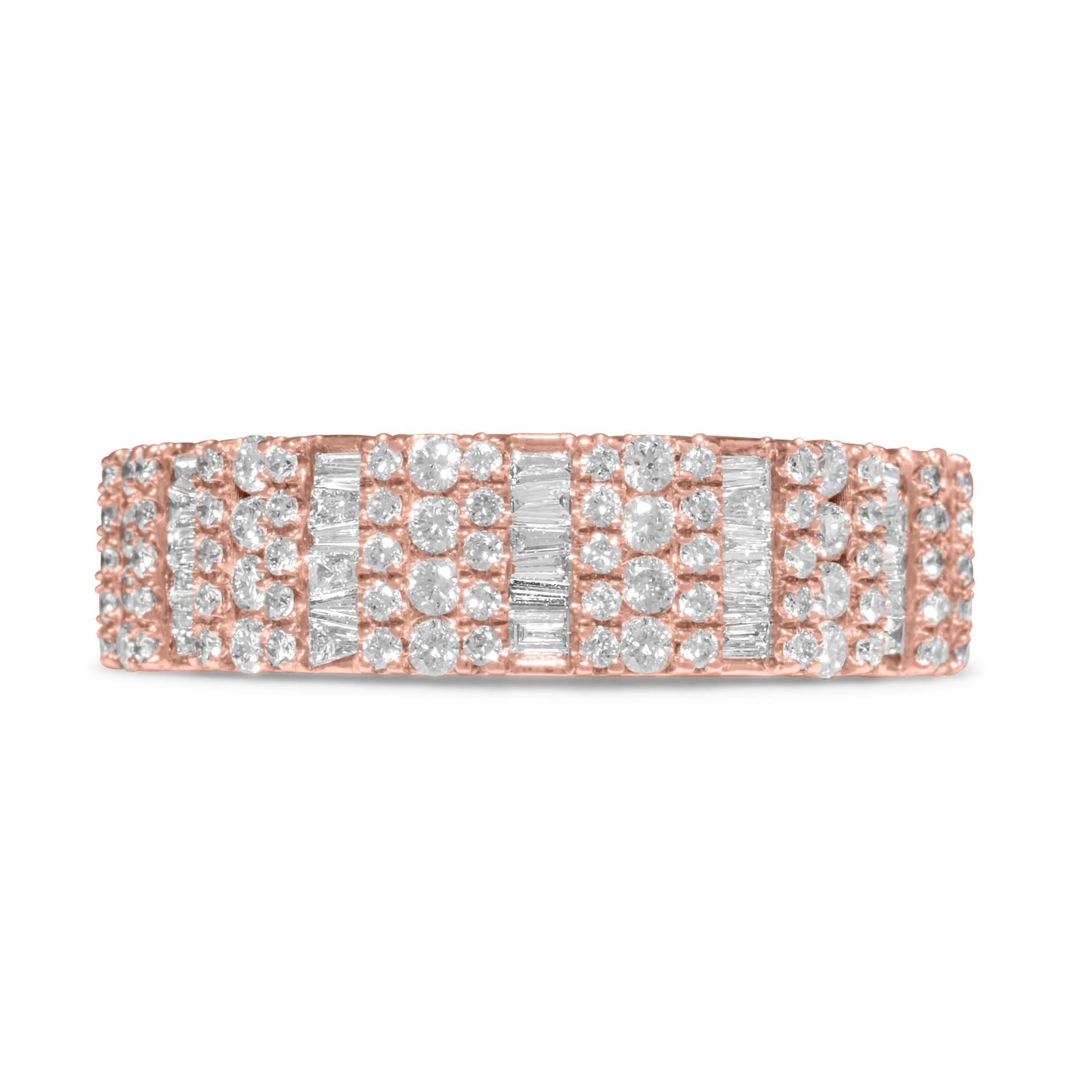 10k Rose Gold Diamond Baguette Ring 1.10 CTW