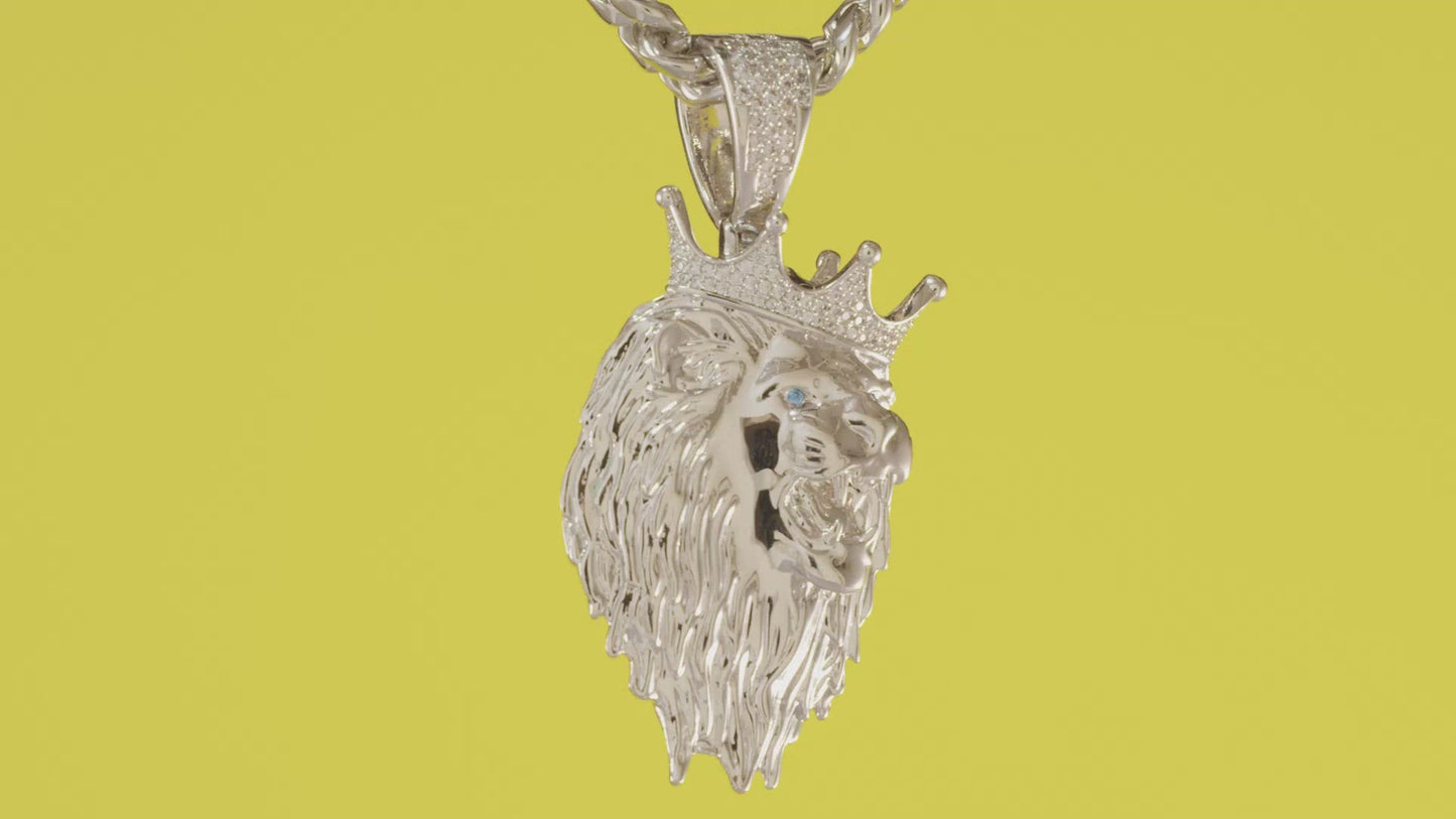 3D Boss Roaring Lion Necklace