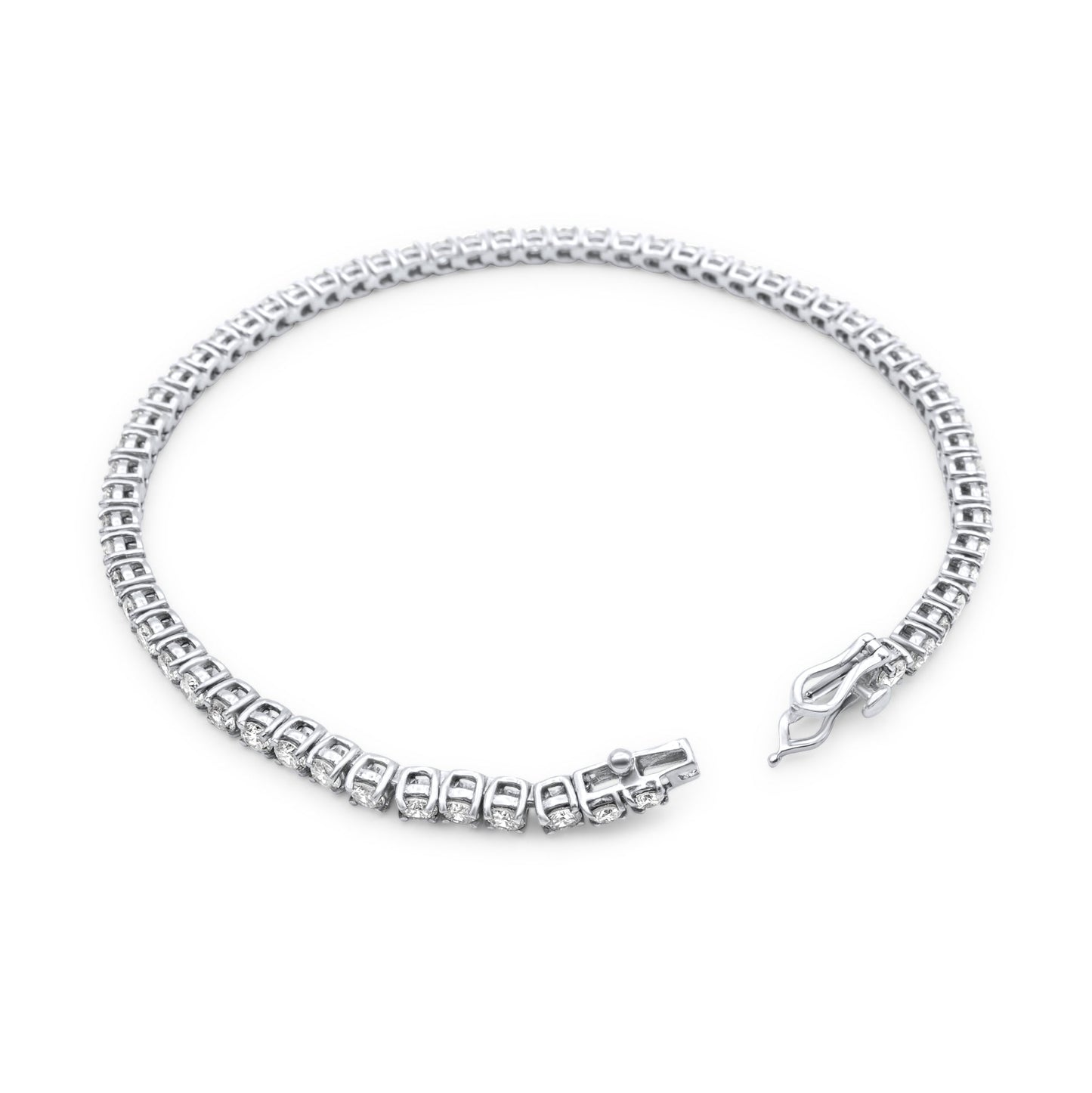 14k White Gold Diamond Tennis Bracelet 3.65 ctw