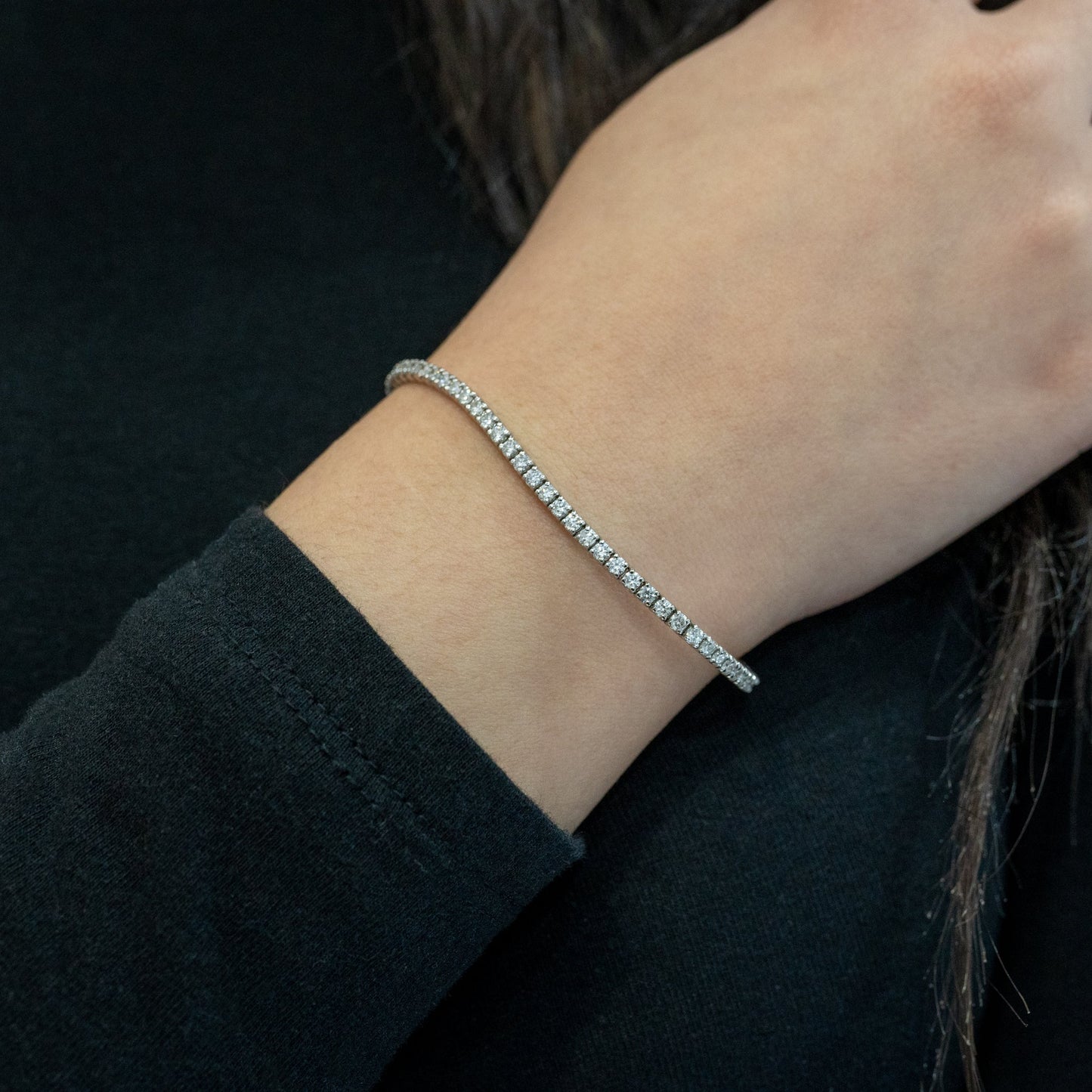 14k White Gold Diamond Tennis Bracelet 5.00 ctw