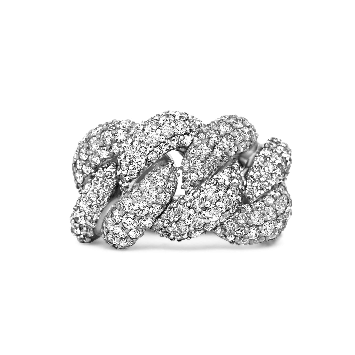 14k Two-Tone Gold Diamond Cuban Link Ring 4.50ctw