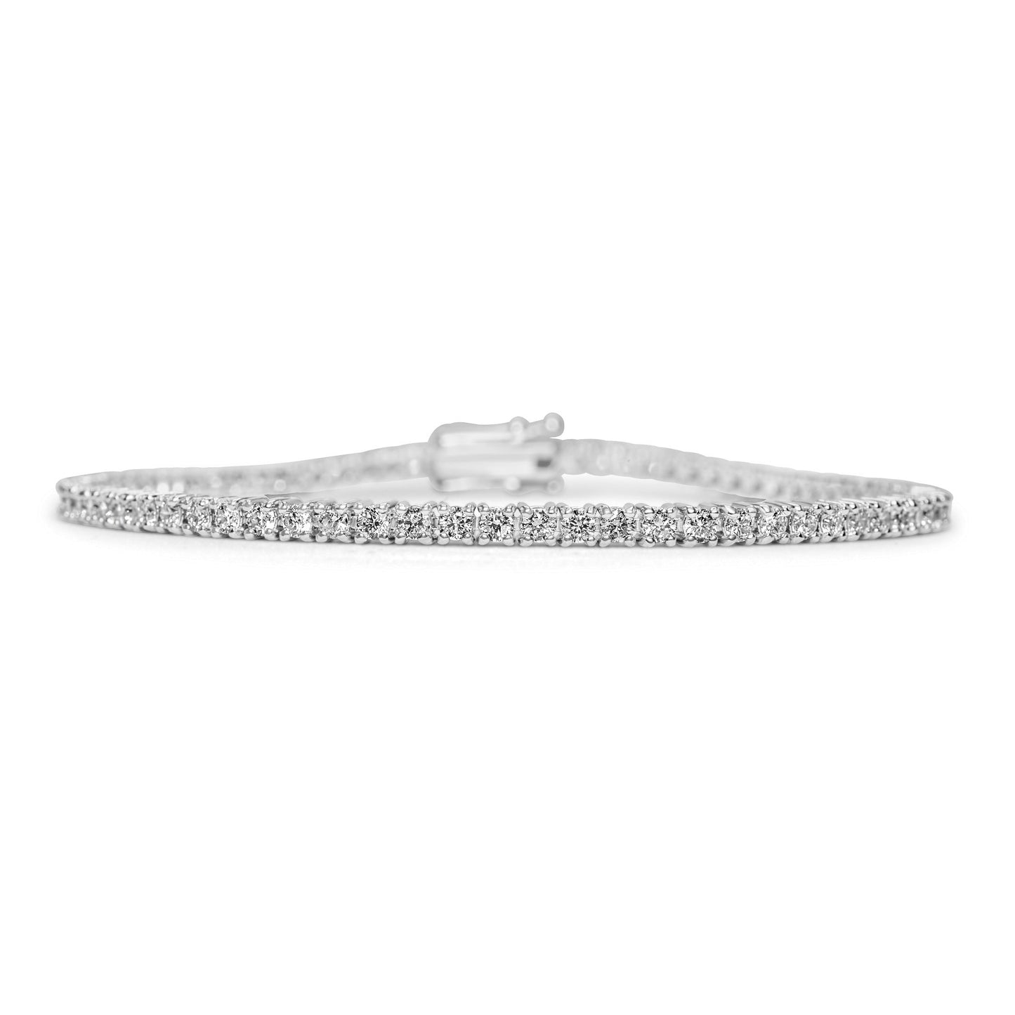 14k White Gold Diamond Tennis Bracelet 1.70 ctw