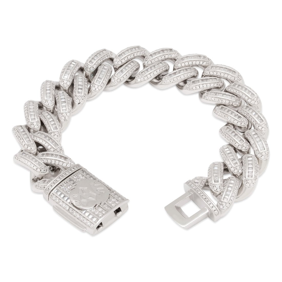 18mm Iced Baguette Miami Cuban Link Bracelet
