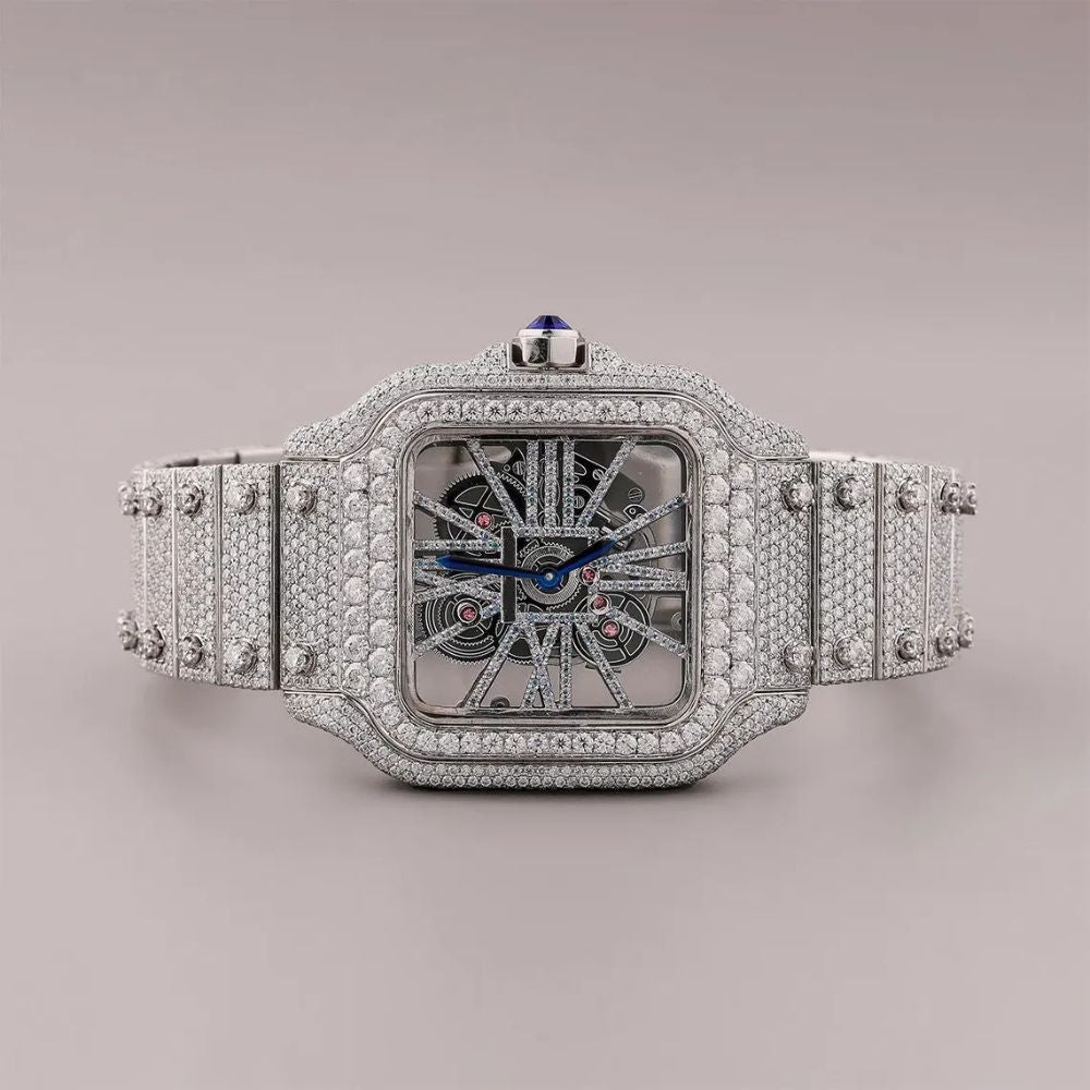 Skeleton Full Iced Out VVS1 Moissanite Luxury Watch
