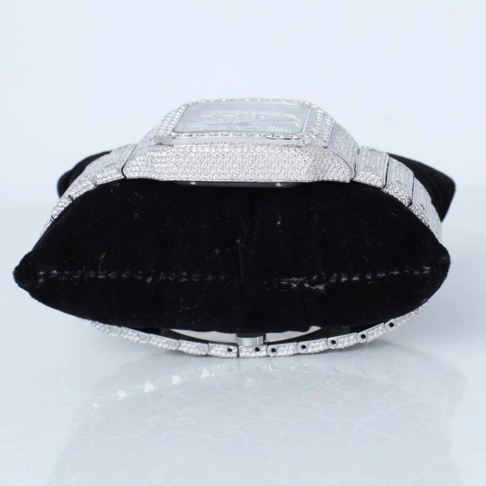 Skeleton Full White Moissanite Watch for Men's