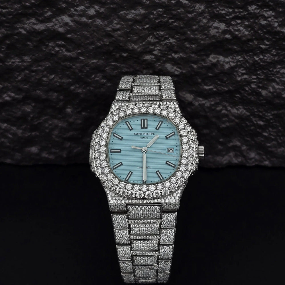 Trendy Style Full Moissanite Diamond Automatic Watch