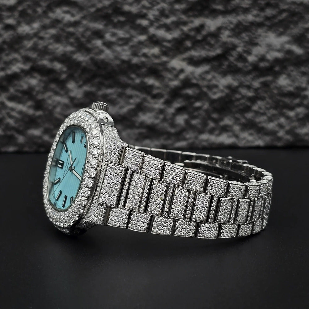 Trendy Style Full Moissanite Diamond Automatic Watch