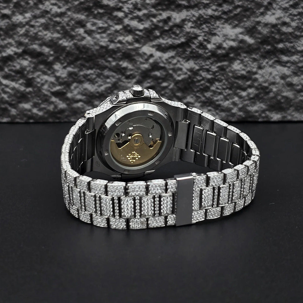 Trendy Style Full Moissanite Diamond Automatic Watch