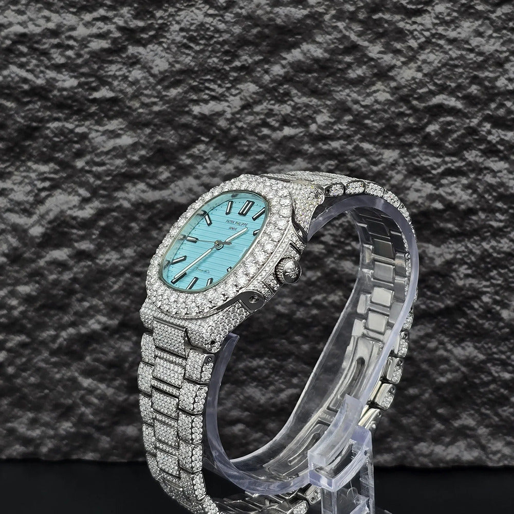 Trendy Style Full Moissanite Diamond Automatic Watch