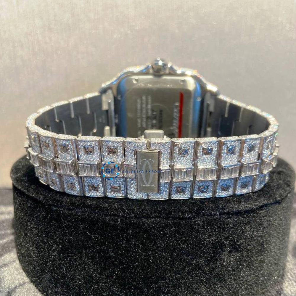 Roman Dial Bust Down Moissanite Automatic Watch