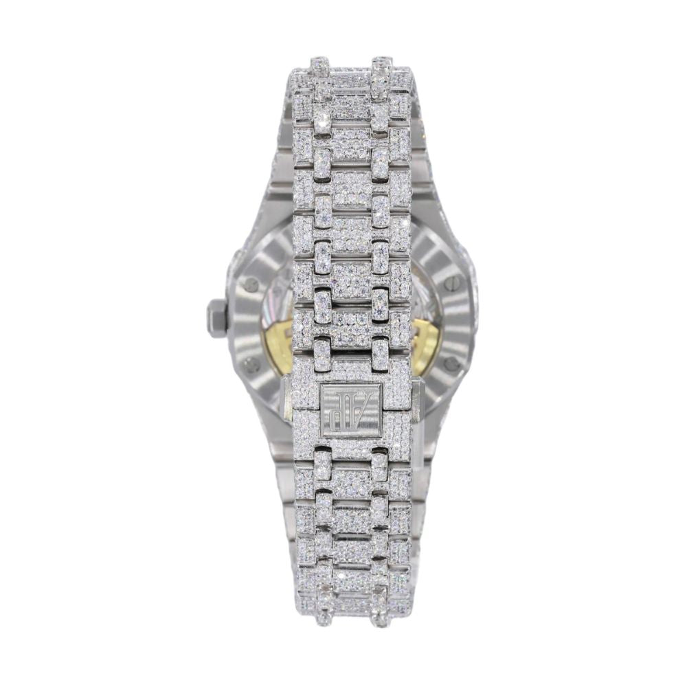 Stainless Steel Iced Out VVS1 Moissanite Handmade Custom Watch