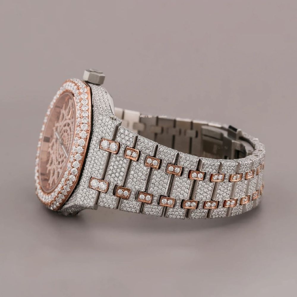 Unique Style Moissanite Studded Handmade Automatic Watch