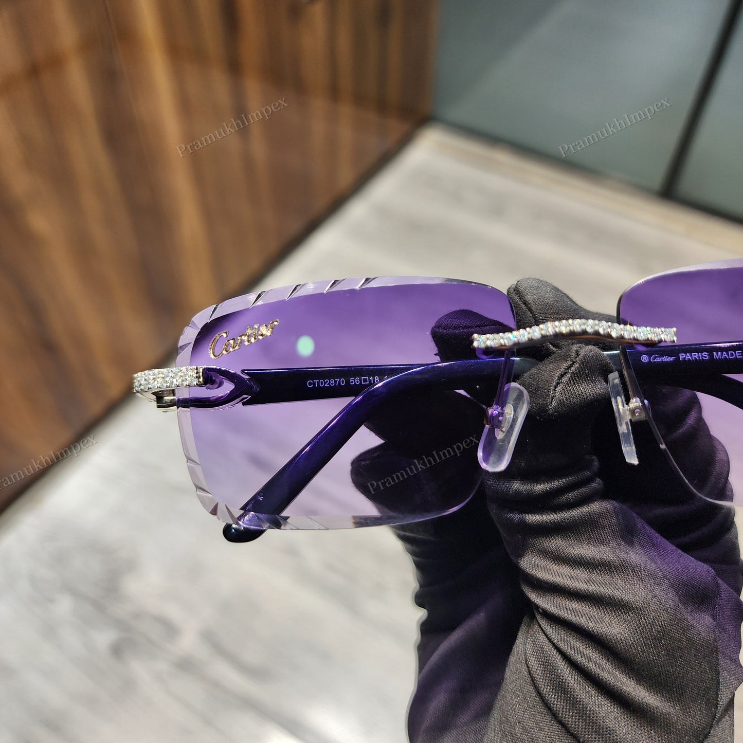 Trendy Purple Lens Moissanite Hip Hop Sunglasses