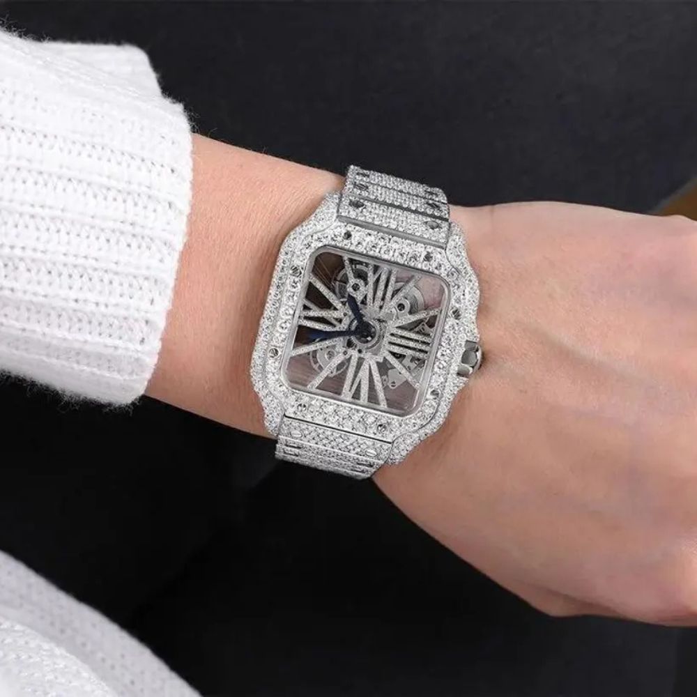 Skeleton Full Iced Out VVS1 Moissanite Luxury Watch