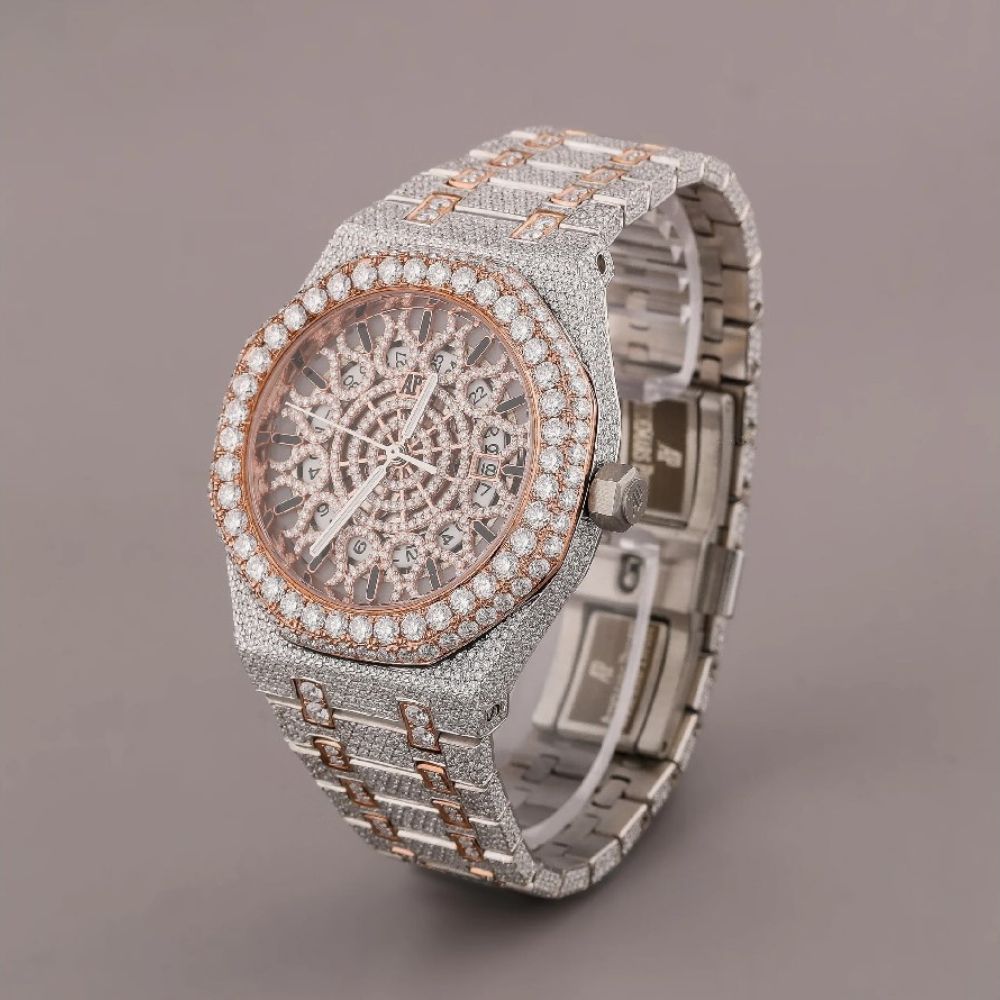 Unique Style Moissanite Studded Handmade Automatic Watch