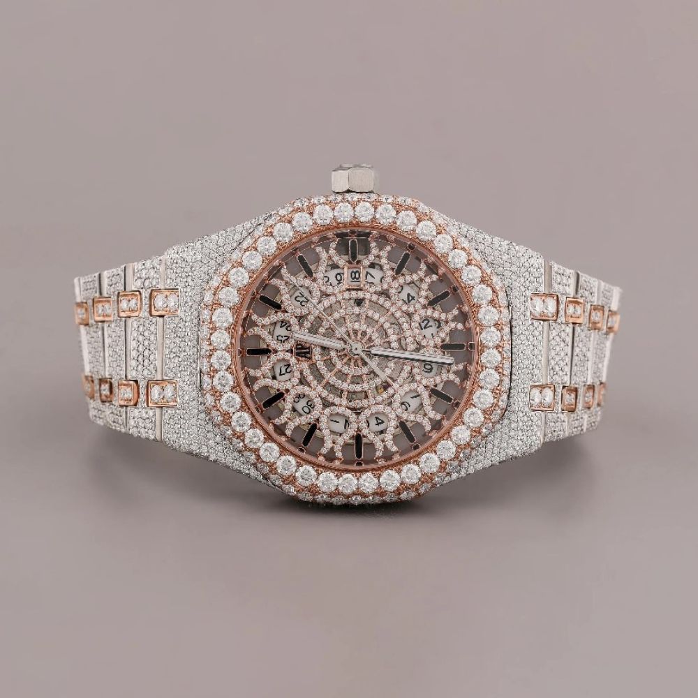 Unique Style Moissanite Studded Handmade Automatic Watch