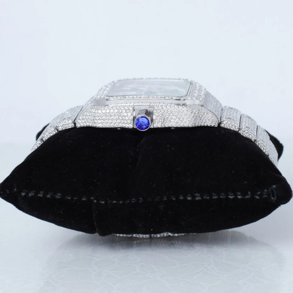 Skeleton Full White Moissanite Watch for Men's
