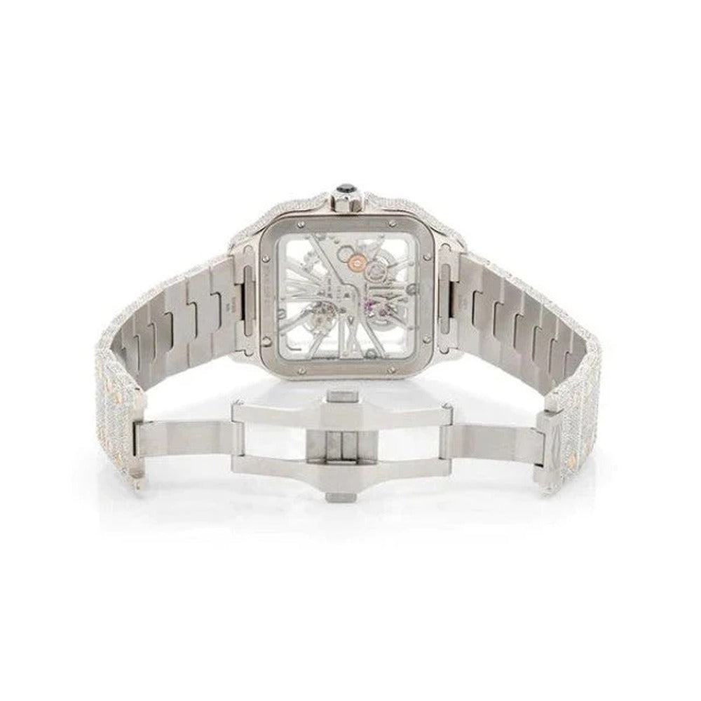 Skeleton Full White Moissanite Luxury Watch For Men's
