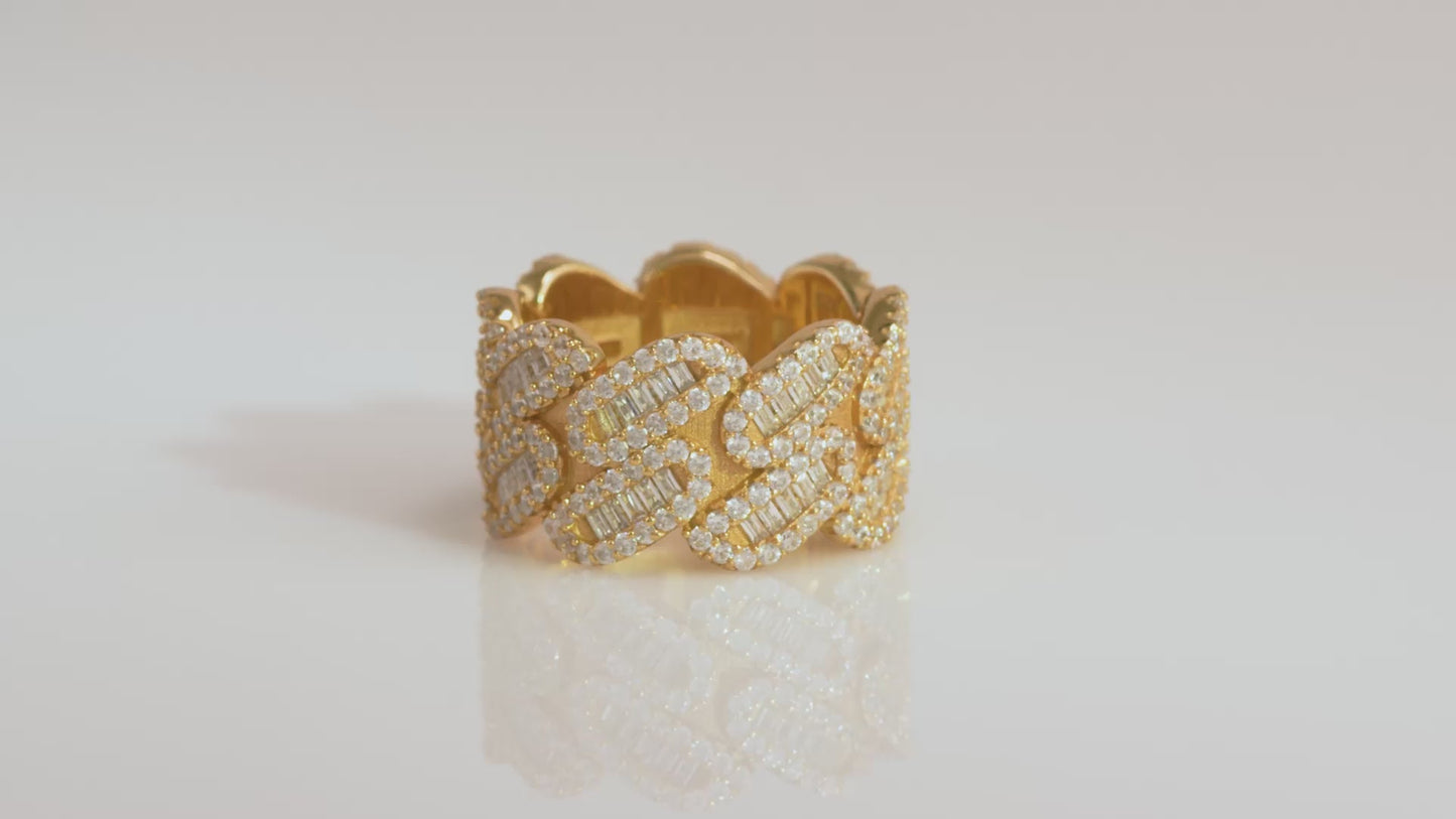 Diamond-Cut Miami Cuban Link Ring