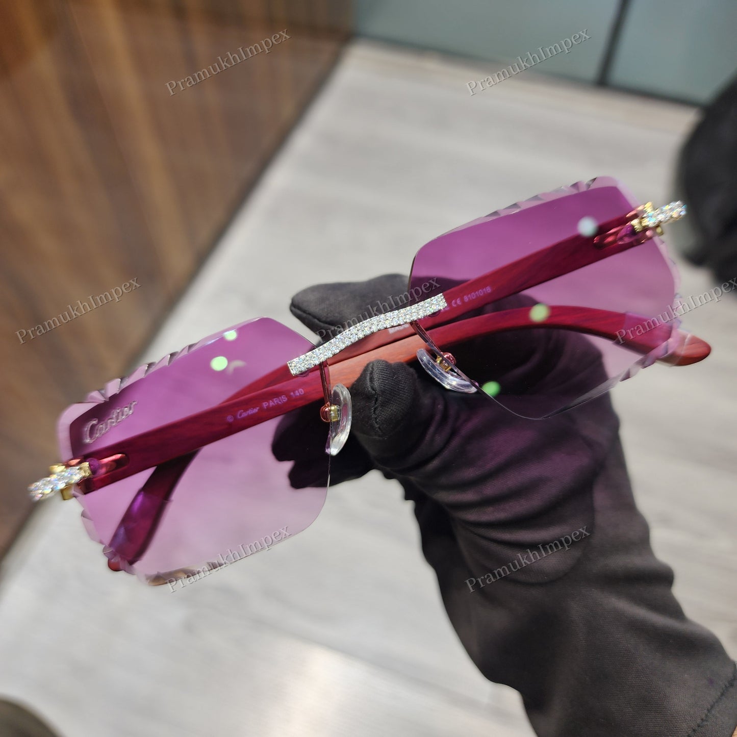 Trendy Pink Lens Moissanite Premium Sunglasses For Men