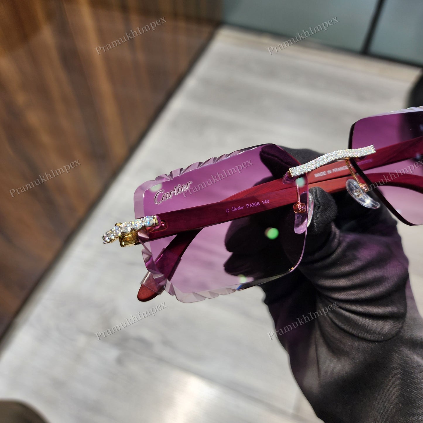 Trendy Pink Lens Moissanite Premium Sunglasses For Men