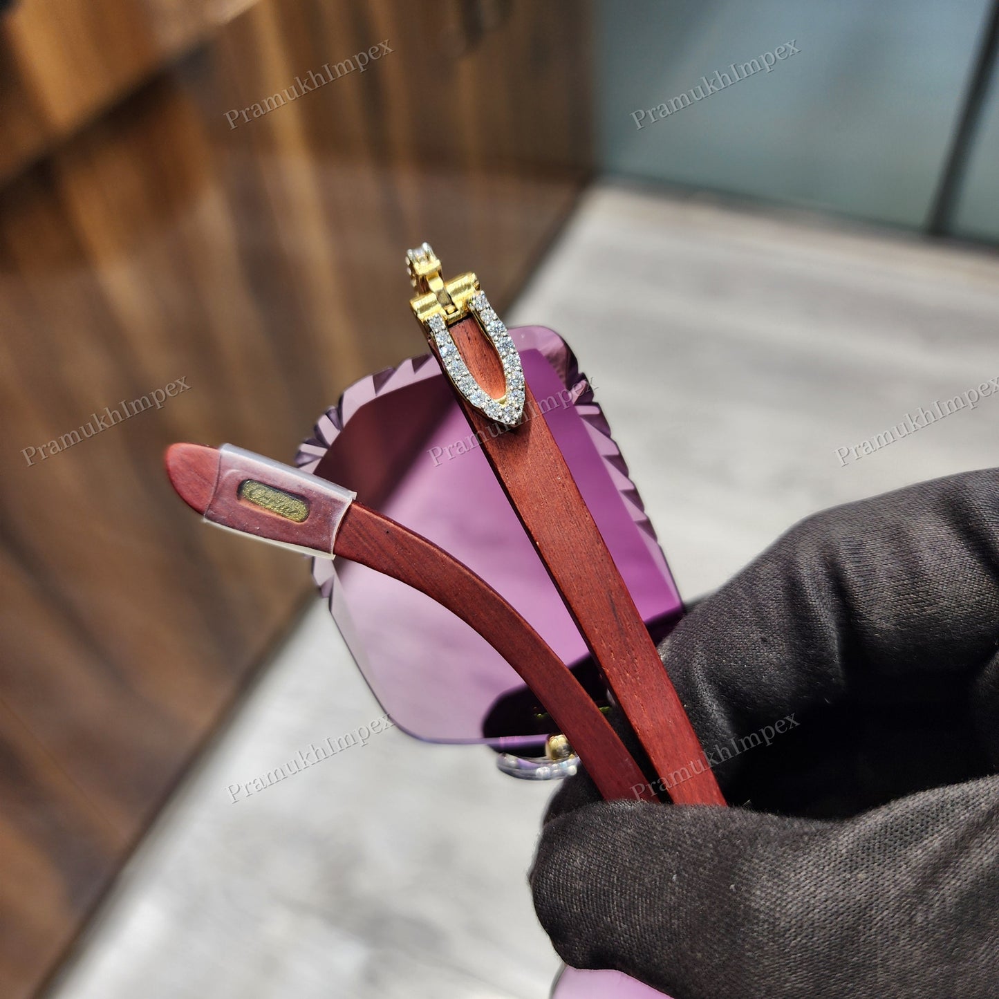 Trendy Pink Lens Moissanite Premium Sunglasses For Men