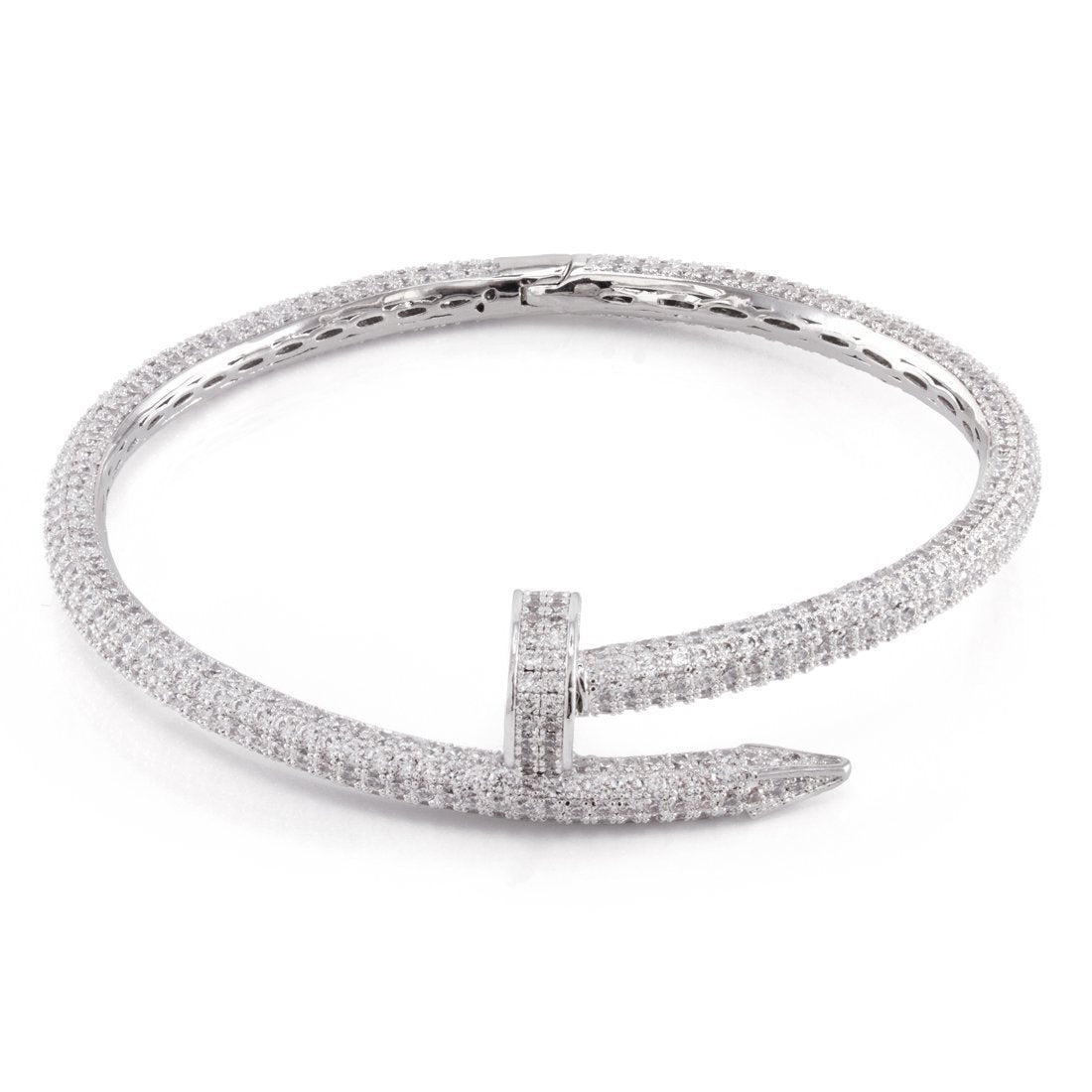 5mm Iced Studded Nail Bangle Bracelet
