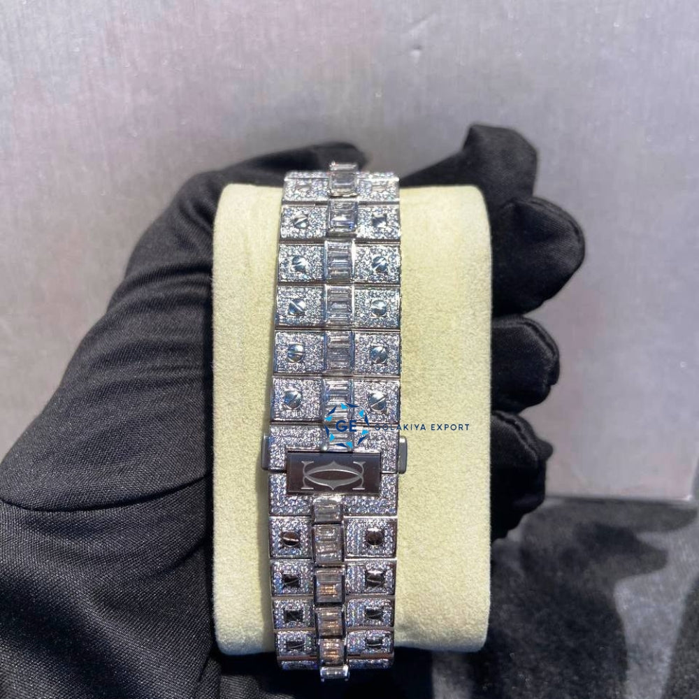 Roman Dial Bust Down Moissanite Automatic Watch