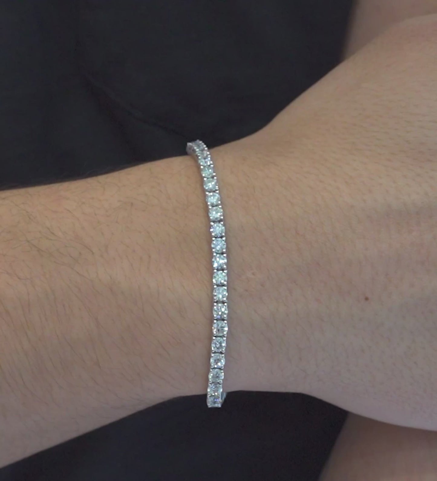 14k White Gold Diamond Tennis Bracelet 6.92 ctw