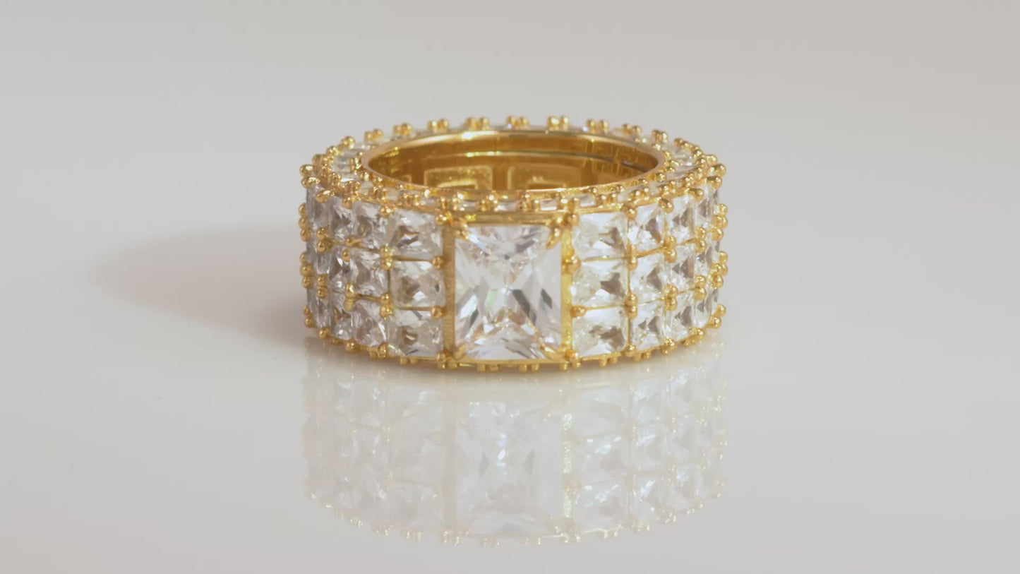 Triple-Row Signet Ring