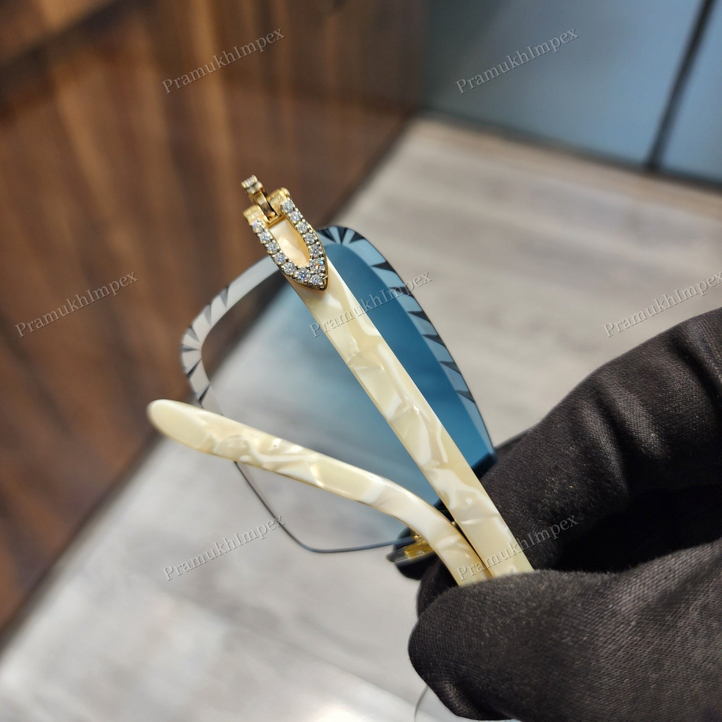 VVS Moissanite Unique Sky Blue Hip Hop Sunglasses