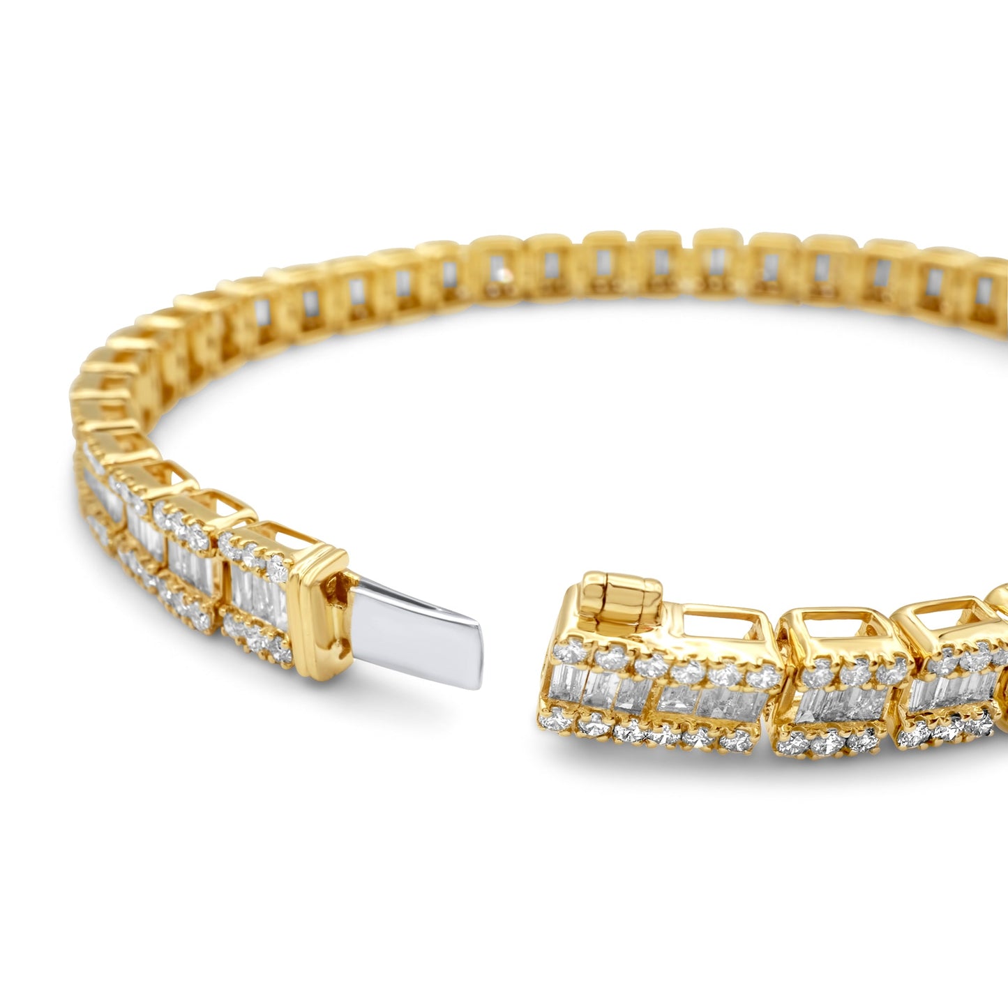 14K Solid Gold Emerald Bracelet 5.69ctw