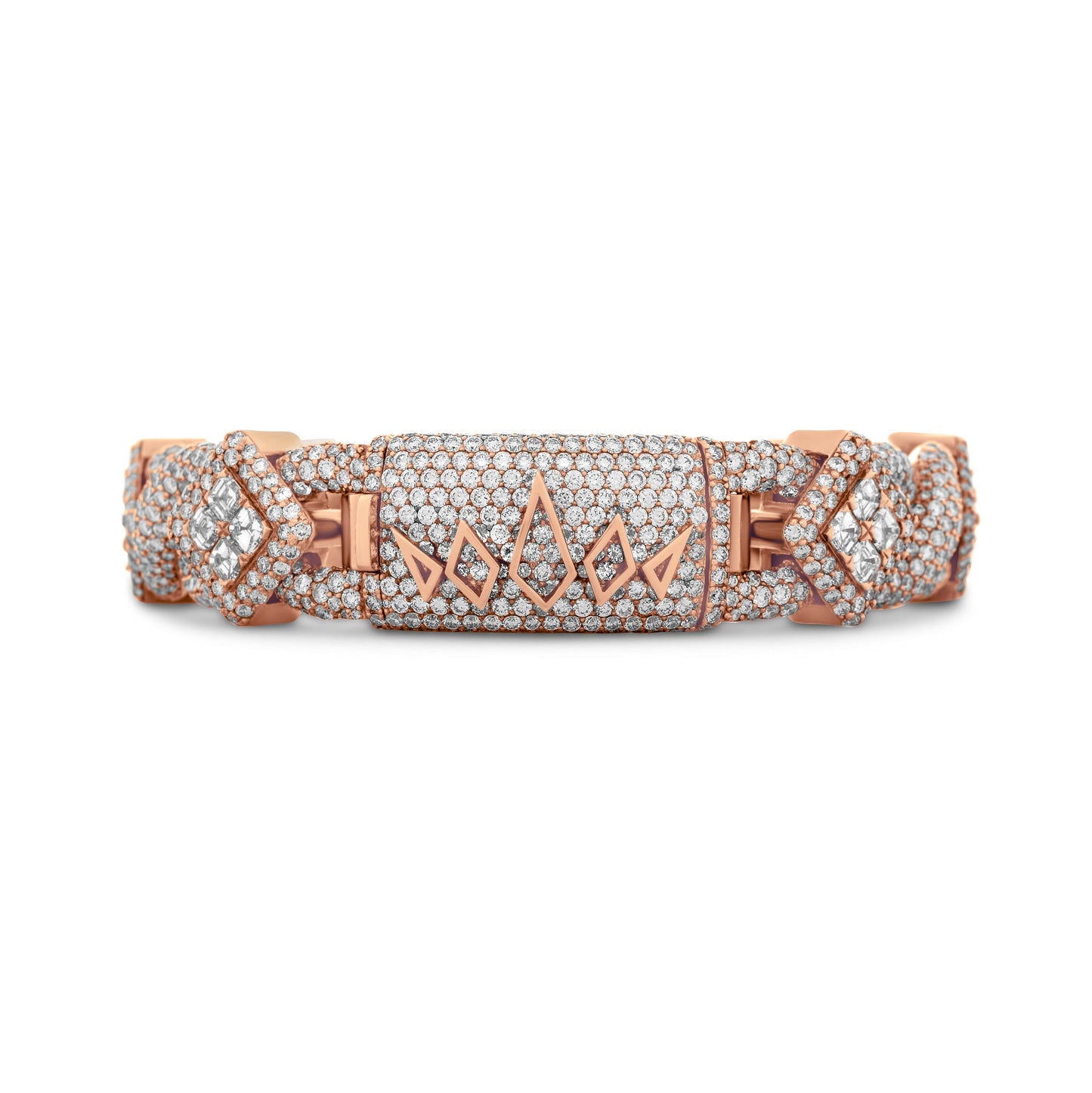 14k Gold Royal Asscher Cut Diamond Bracelet 26.63ctw