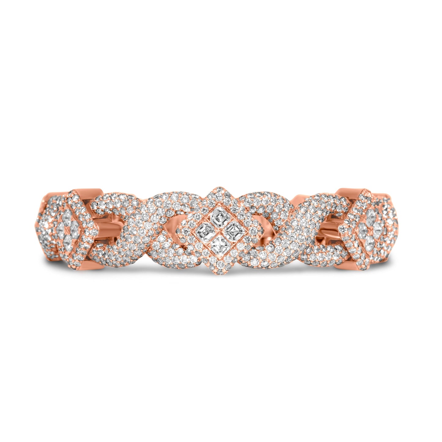 14k Gold Royal Asscher Cut Diamond Bracelet 26.63ctw