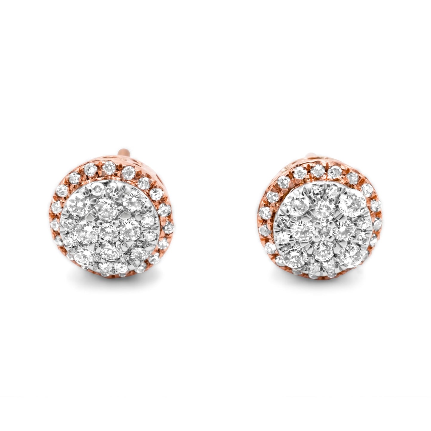14k Rose Gold Diamond Cluster Earrings 0.25ctw