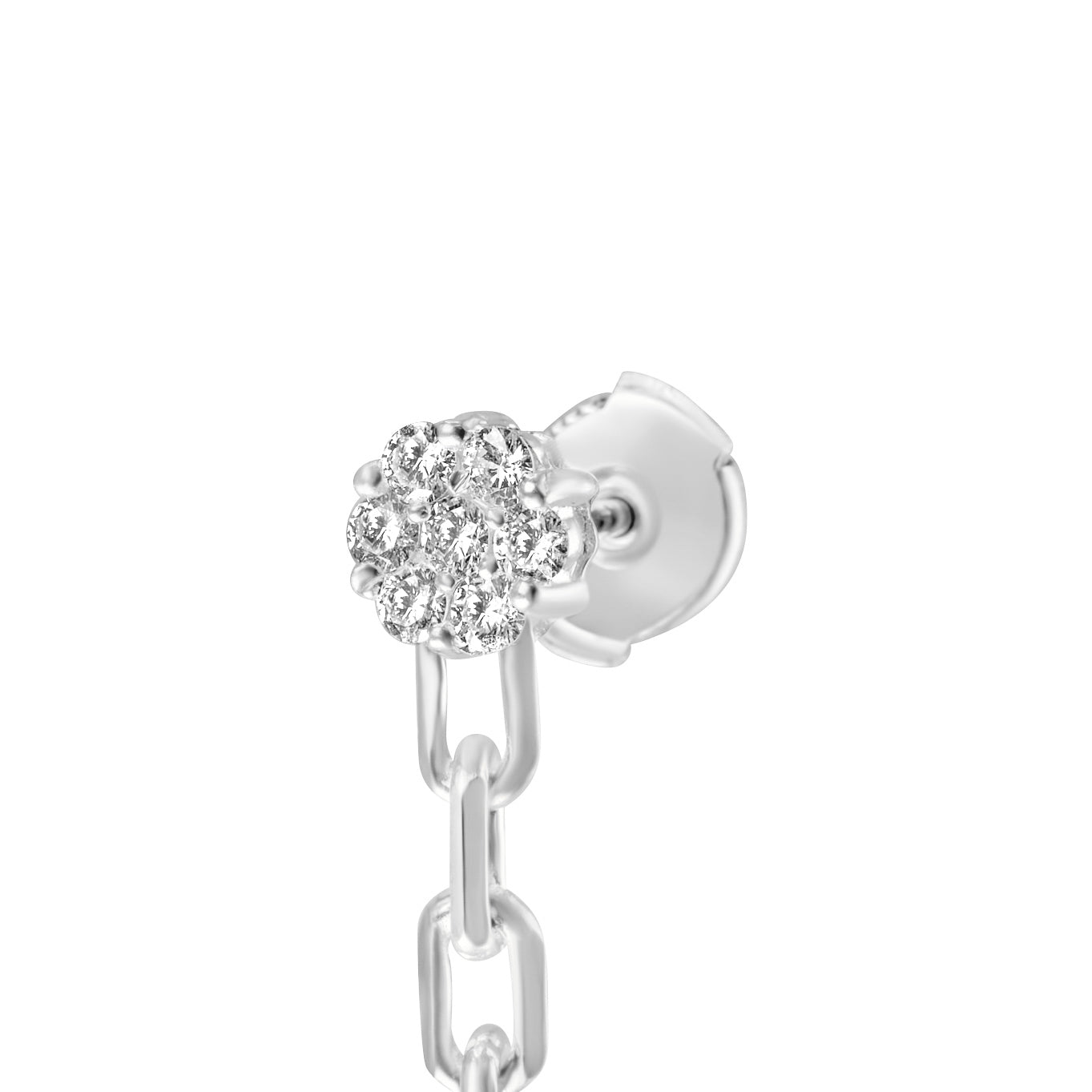 14K White Gold Diamond Customizable Dangle Earring 2.00 CTW