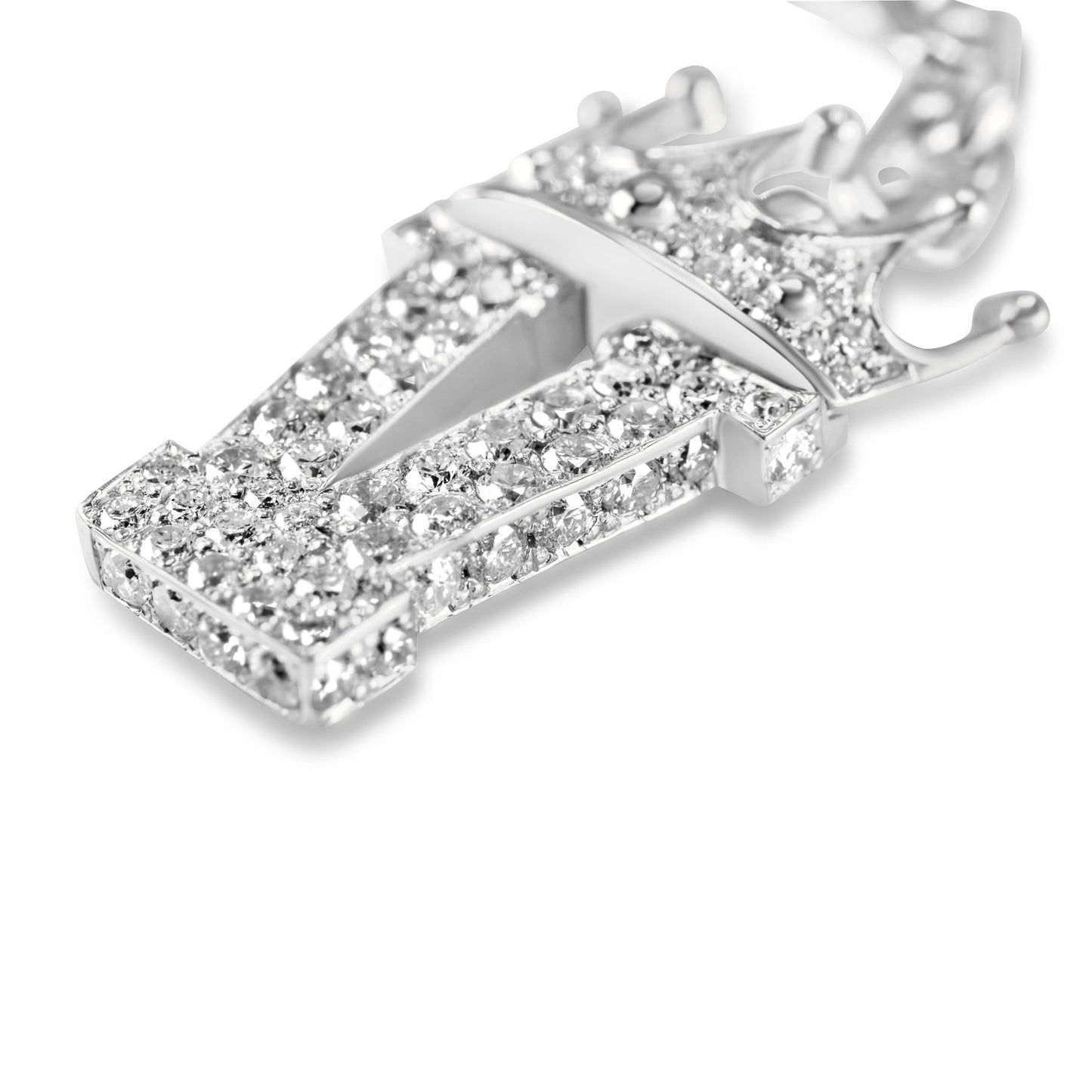 14K White Gold Diamond Customizable Dangle Earring 2.00 CTW