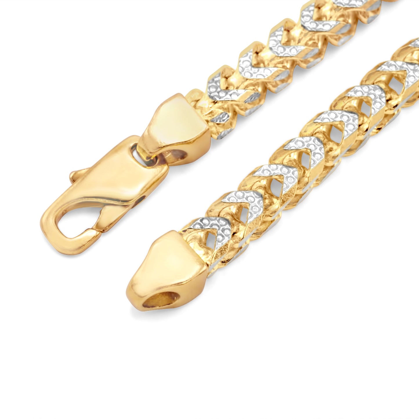 10k Yellow Gold Diamond Cut Solid Franco Link Bracelet 5.5mm