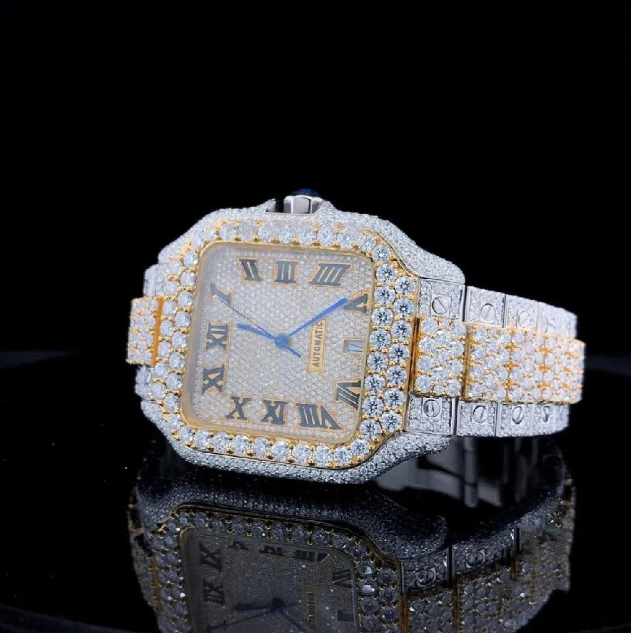 Roman Dial VVS1 Moissanite Luxury Wrist Watch