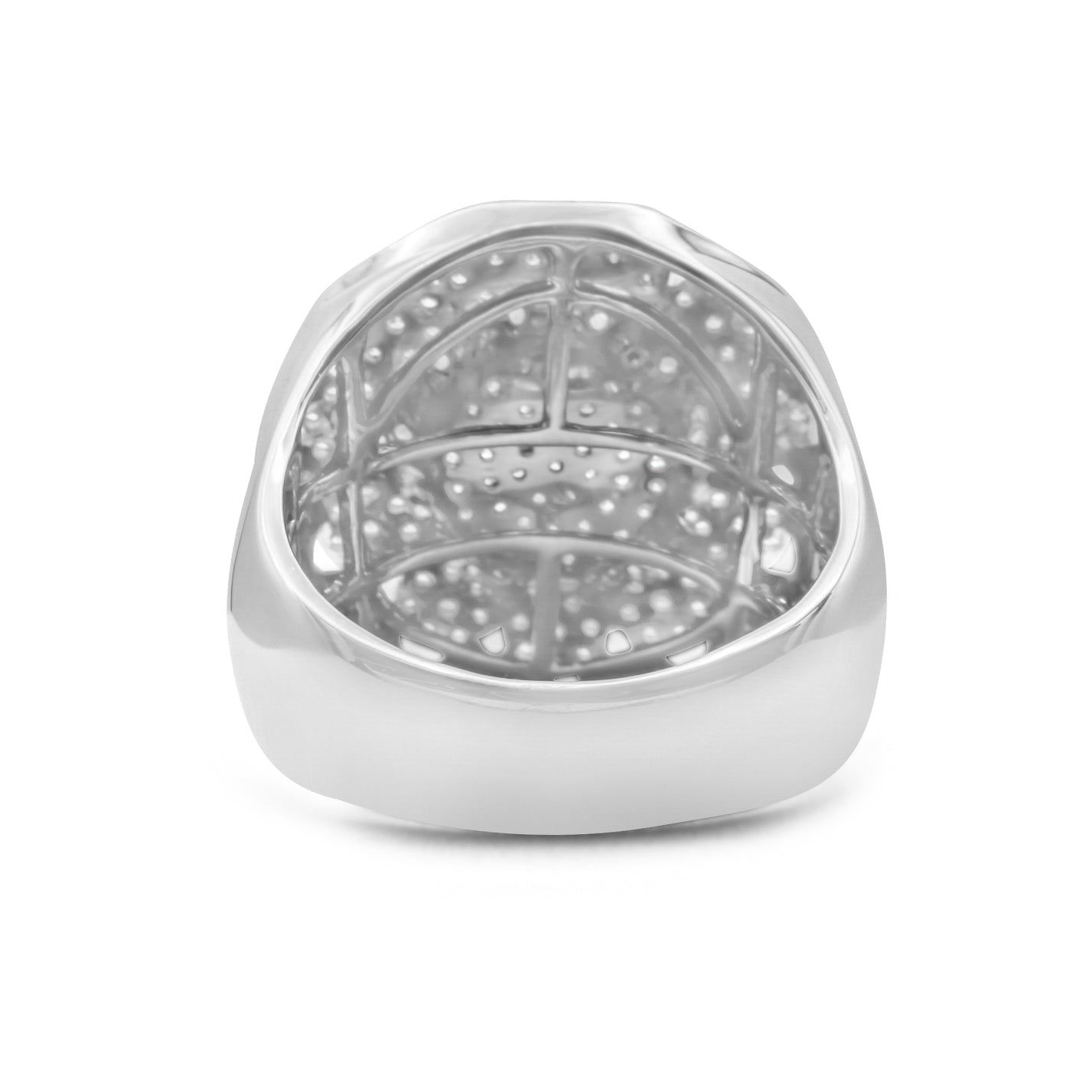 14k Solid Gold Signet Cluster Diamond Ring 1.75ctw