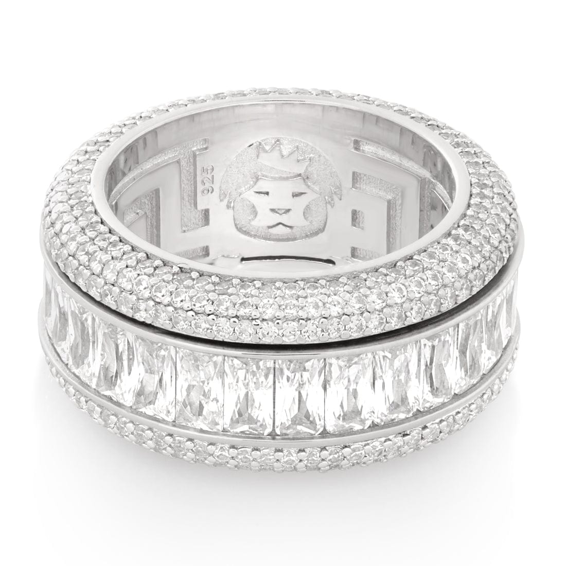 Baguette-Cut Icy Spinner Ring
