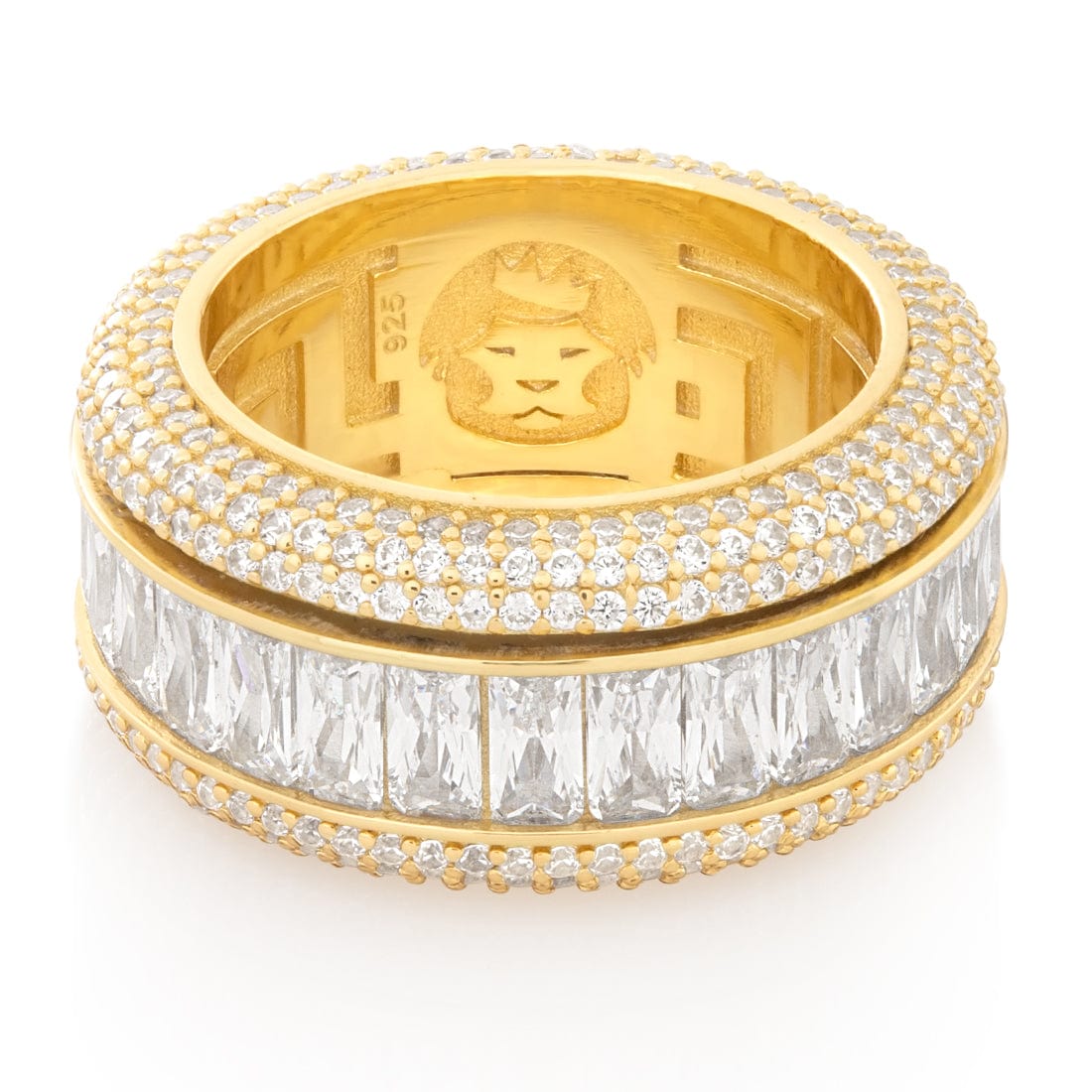 Baguette-Cut Icy Spinner Ring