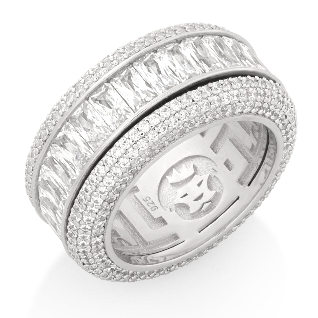 Baguette-Cut Icy Spinner Ring