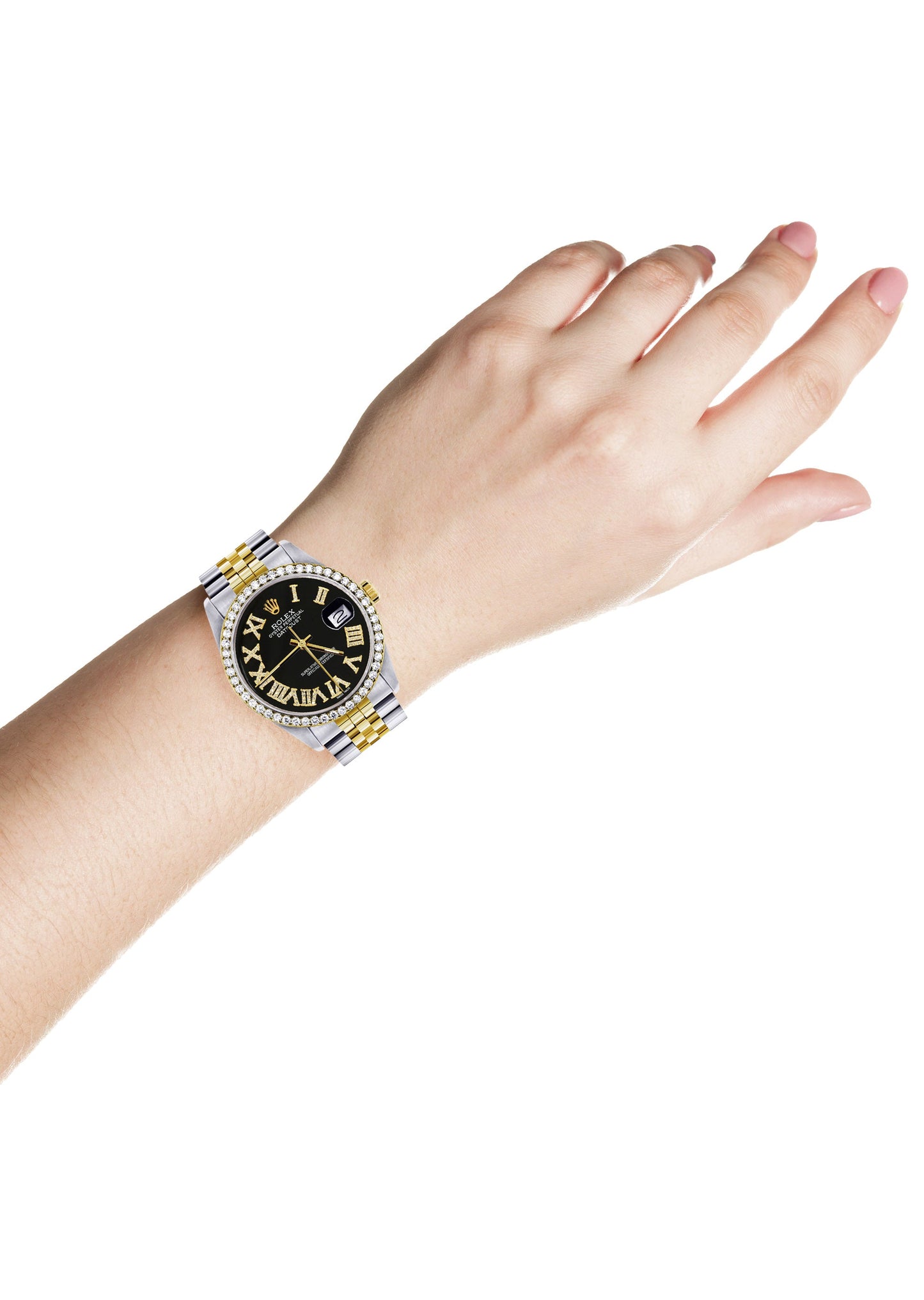 Womens Rolex Datejust Watch 16233 | 36Mm | Black Roman Dial | Jubilee Band