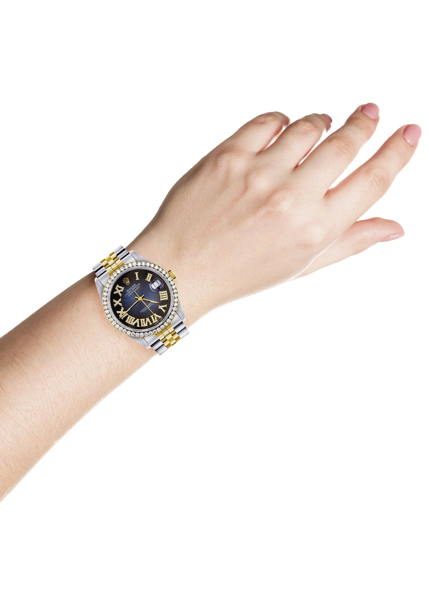 Womens Rolex Datejust Watch 16233 | 36Mm | Blue Black Roman Dial | Jubilee Band