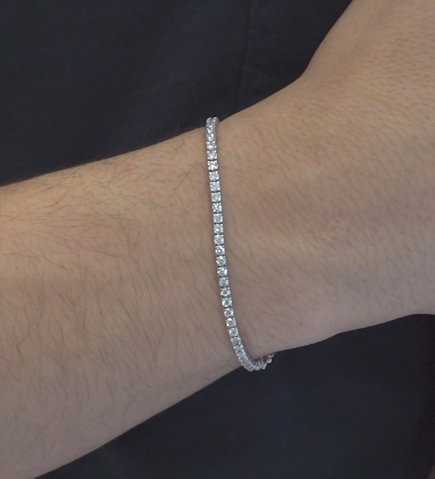 14k White Gold Diamond Tennis Bracelet 3.65 ctw
