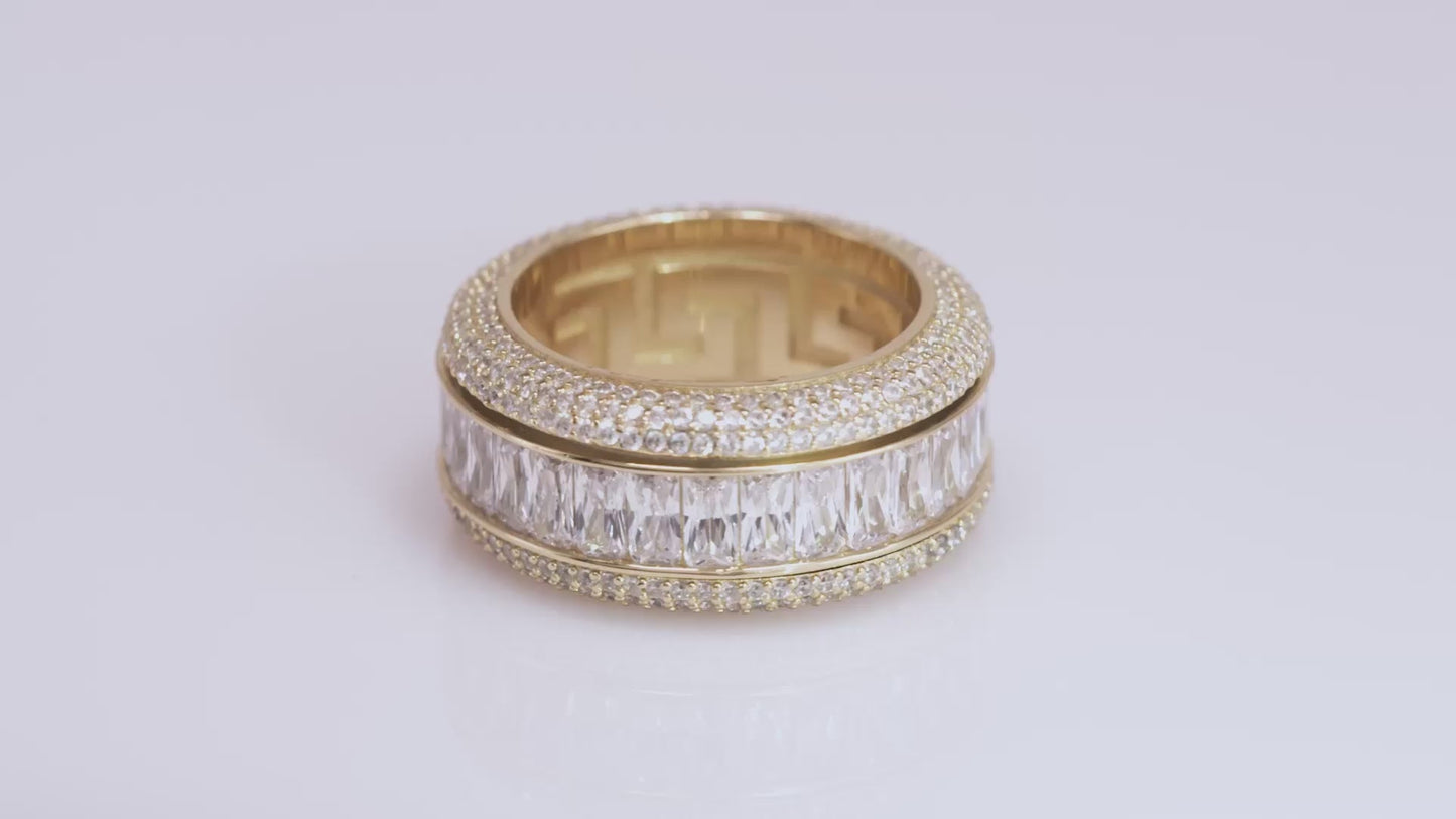 Baguette-Cut Icy Spinner Ring