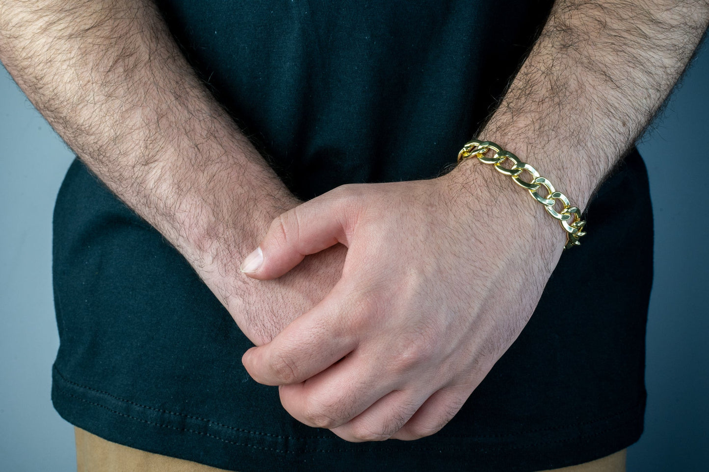 10k Hollow Yellow Gold Flat Cuban Link Bracelet 11.03mm