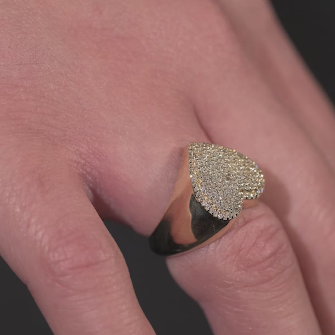 10k Solid Gold Diamond Heart Ring 0.36 ctw