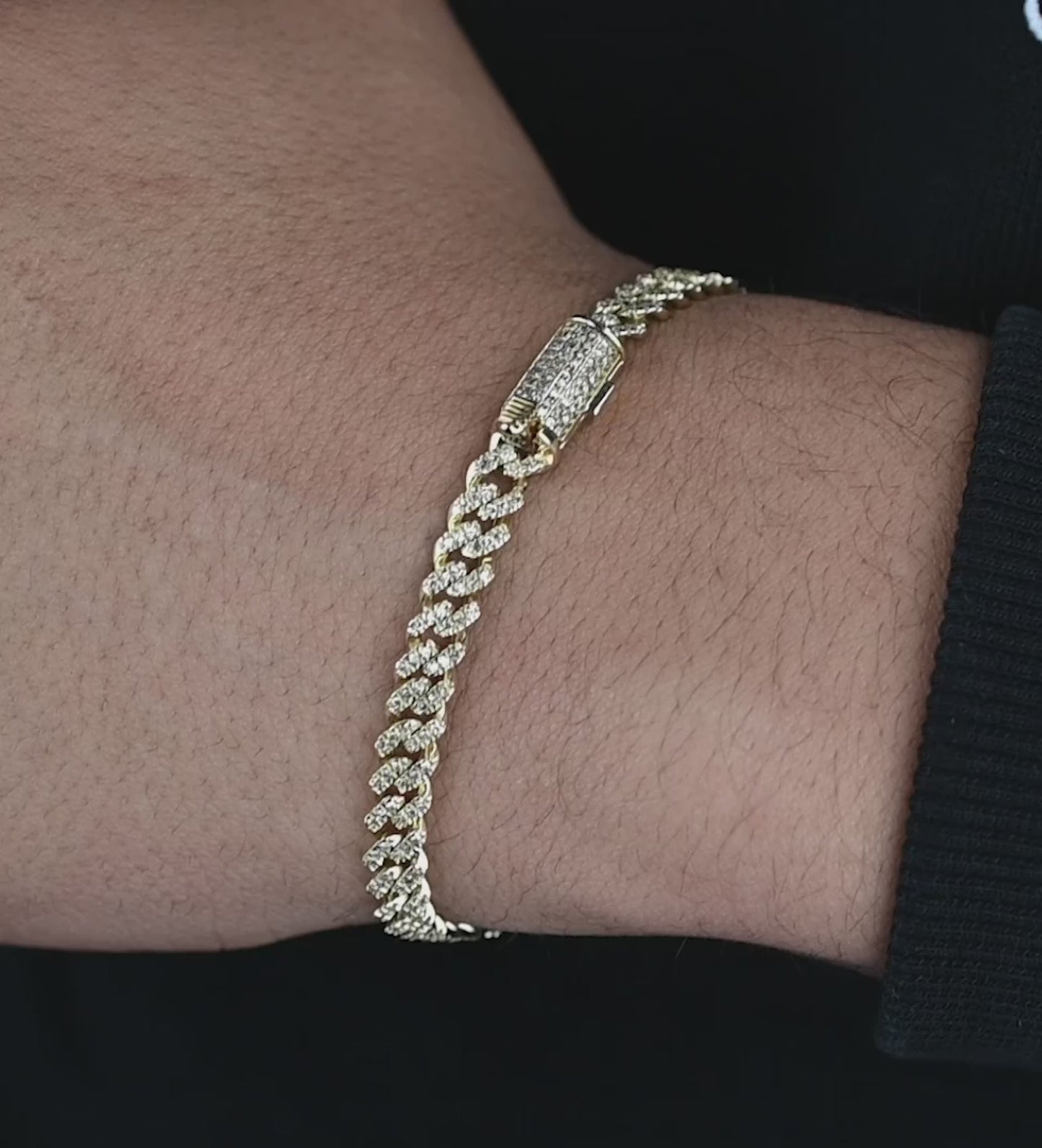 10K Yellow Gold Diamond Cuban Link Bracelet 5.7mm 1.41ctw